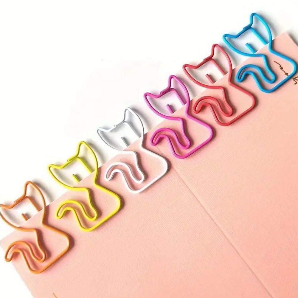 Colorful Cat Shaped Paper Clips, 20 Count
